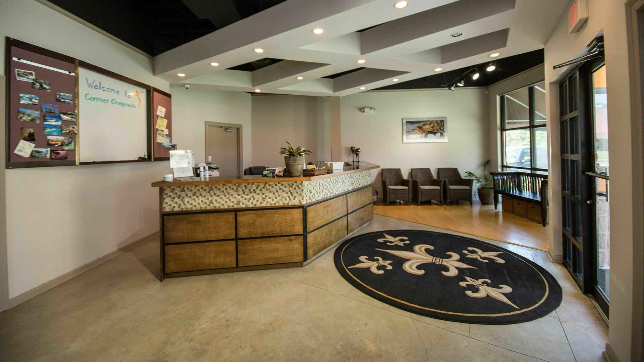 Reception area inside Cormier Chiropractic in Lafayette